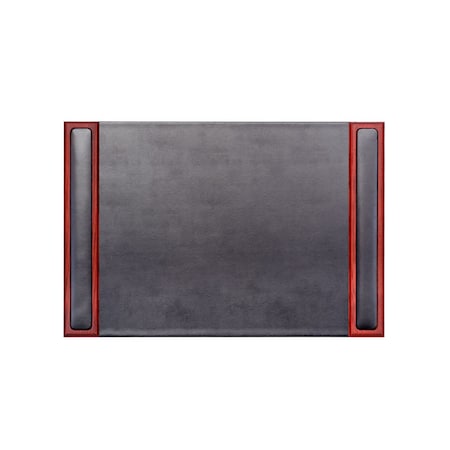 Dacasso Rosewood & Leather 25.5" x 17.25" Side-Rail Desk Pad PR-8002